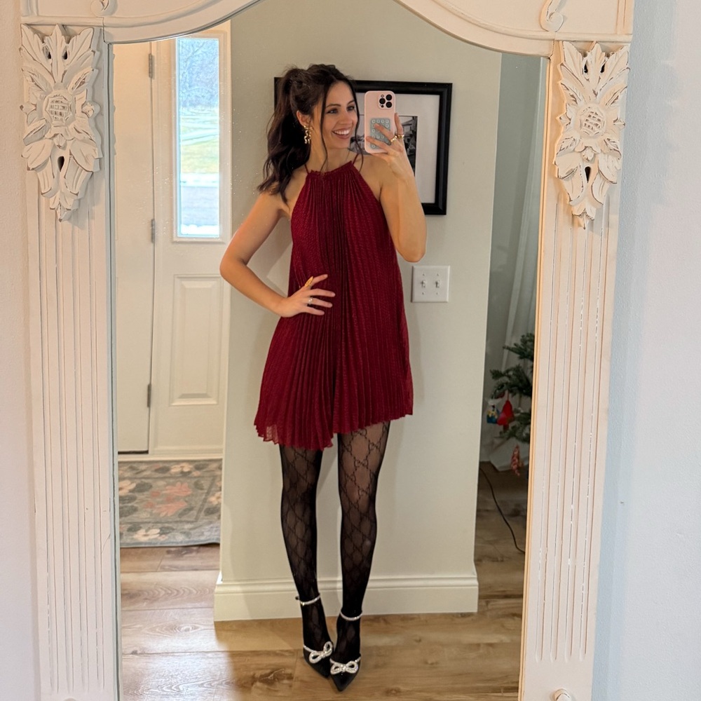 red mini dress